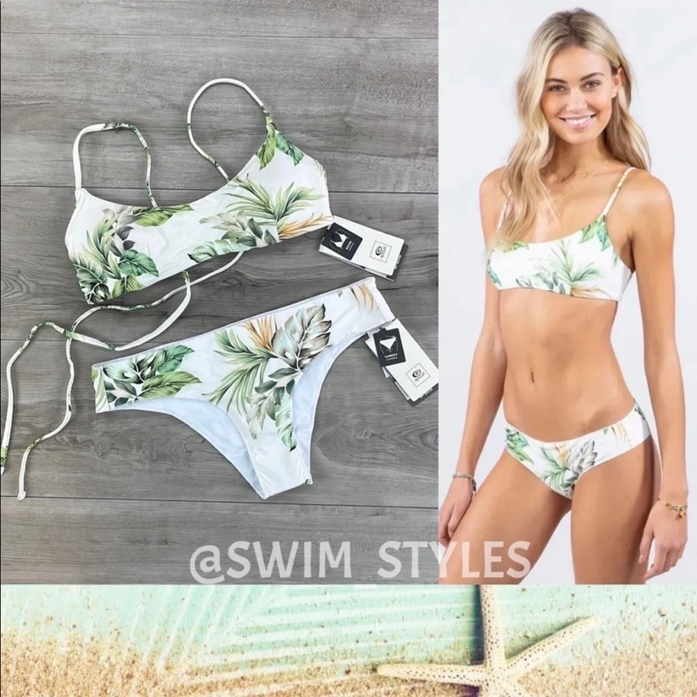 ☀️RIP CURL☀️ PALMETTO CROP PALMETTO CHEEKY HIPSTER BIKINI SET
